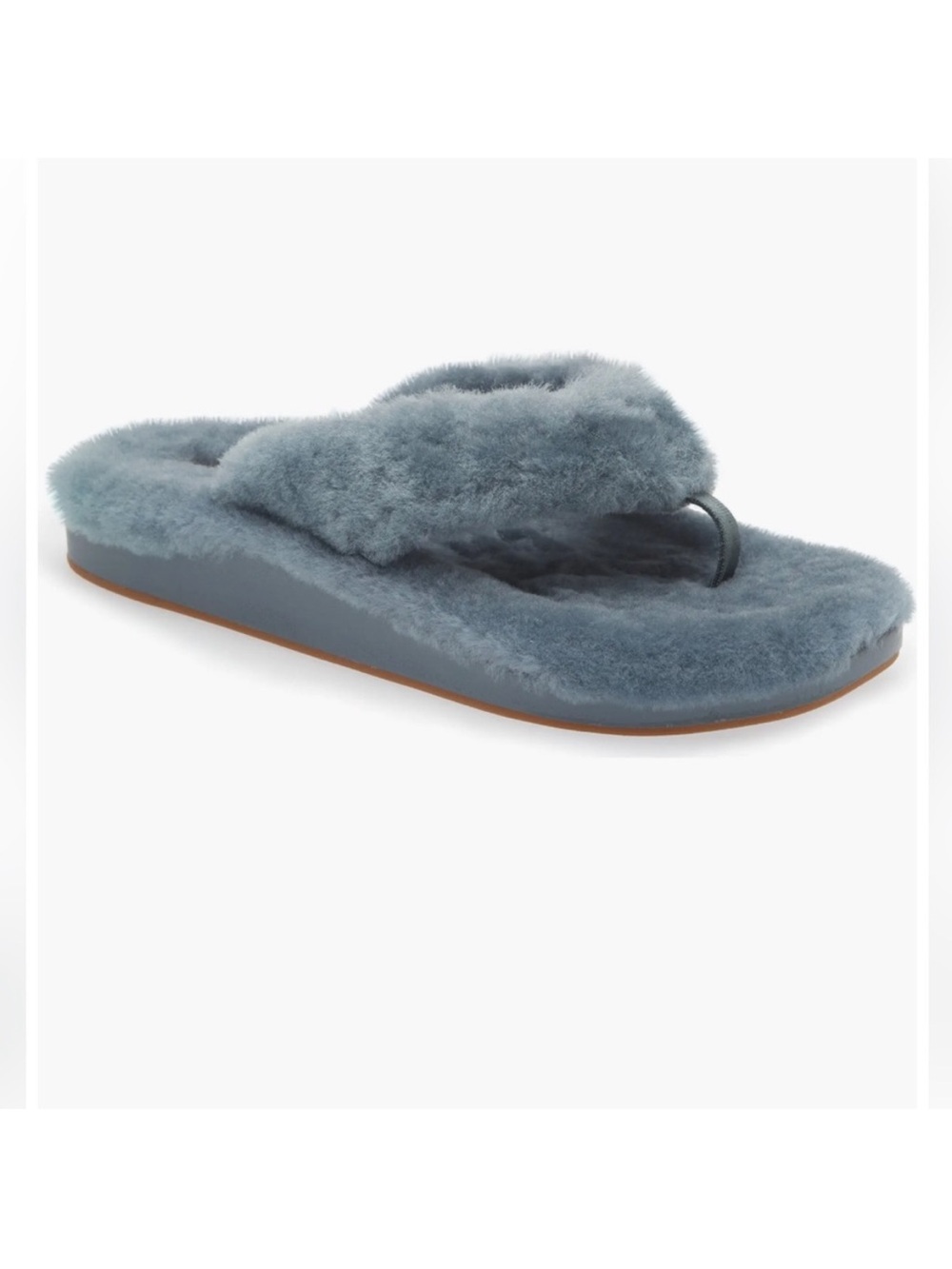 NWOB KIPEA HEU Genuine Shearling Slide Cozy Bluish Gray Sandals size 11 OLuKAI